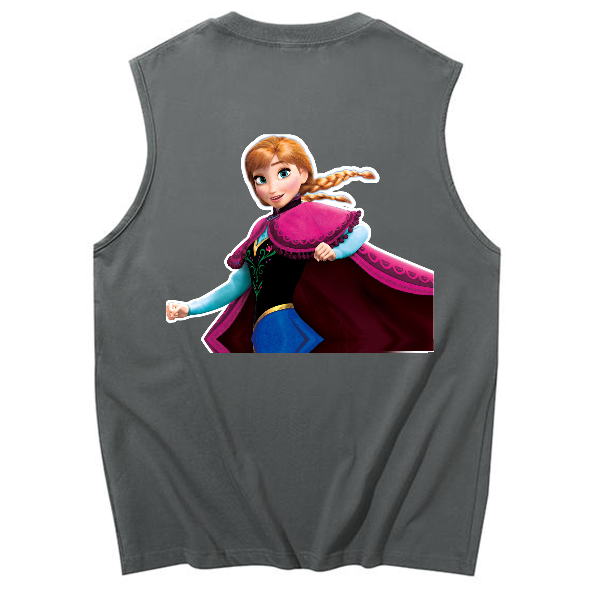 （画像用） アナと雪の女王 アンナ エルサ Frozen Anna Elsa コットン100％タンクトップ（背面プリント）